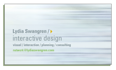 Lydia Swangren interactive design: visual / interaction / planning / consulting